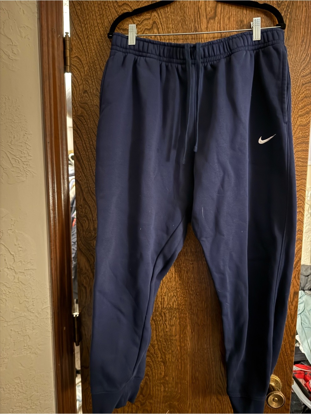 Nike Navy and Black Logo Athletic Joggers